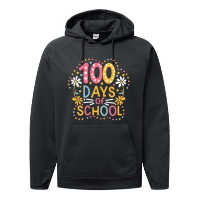 Cute 100th Day Student Boy Girl 100 Days Of School Performance Fleece Hoodie