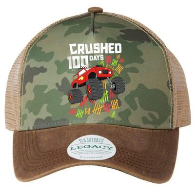 Crushed 100 Days Of School Boy Monster Truck 100th Legacy Tie Dye Trucker Hat