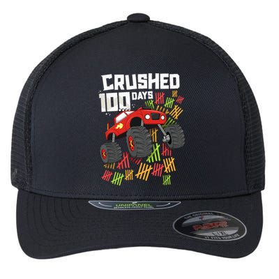 Crushed 100 Days Of School Boy Monster Truck 100th Flexfit Unipanel Trucker Cap