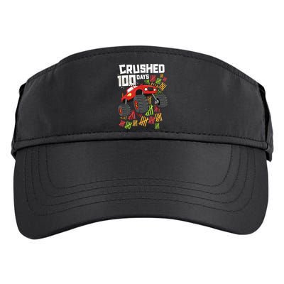 Crushed 100 Days Of School Boy Monster Truck 100th Adult Drive Performance Visor