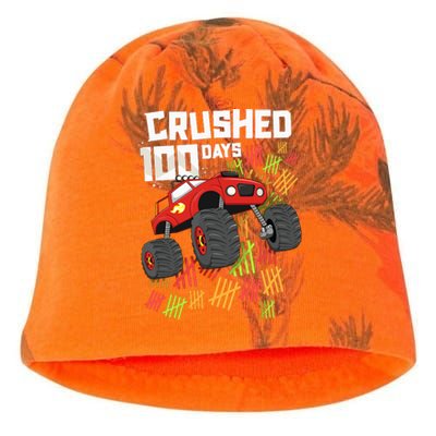 Crushed 100 Days Of School Boy Monster Truck 100th Kati - Camo Knit Beanie