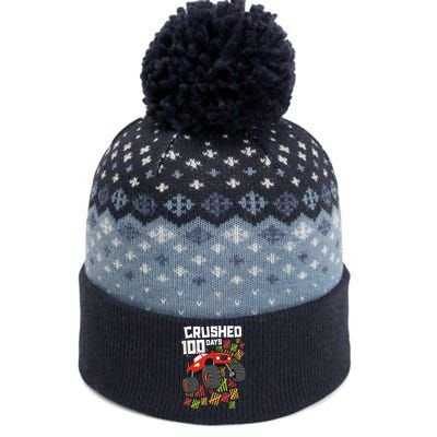 Crushed 100 Days Of School Boy Monster Truck 100th The Baniff Cuffed Pom Beanie