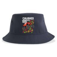 Crushed 100 Days Of School Boy Monster Truck 100th Sustainable Bucket Hat