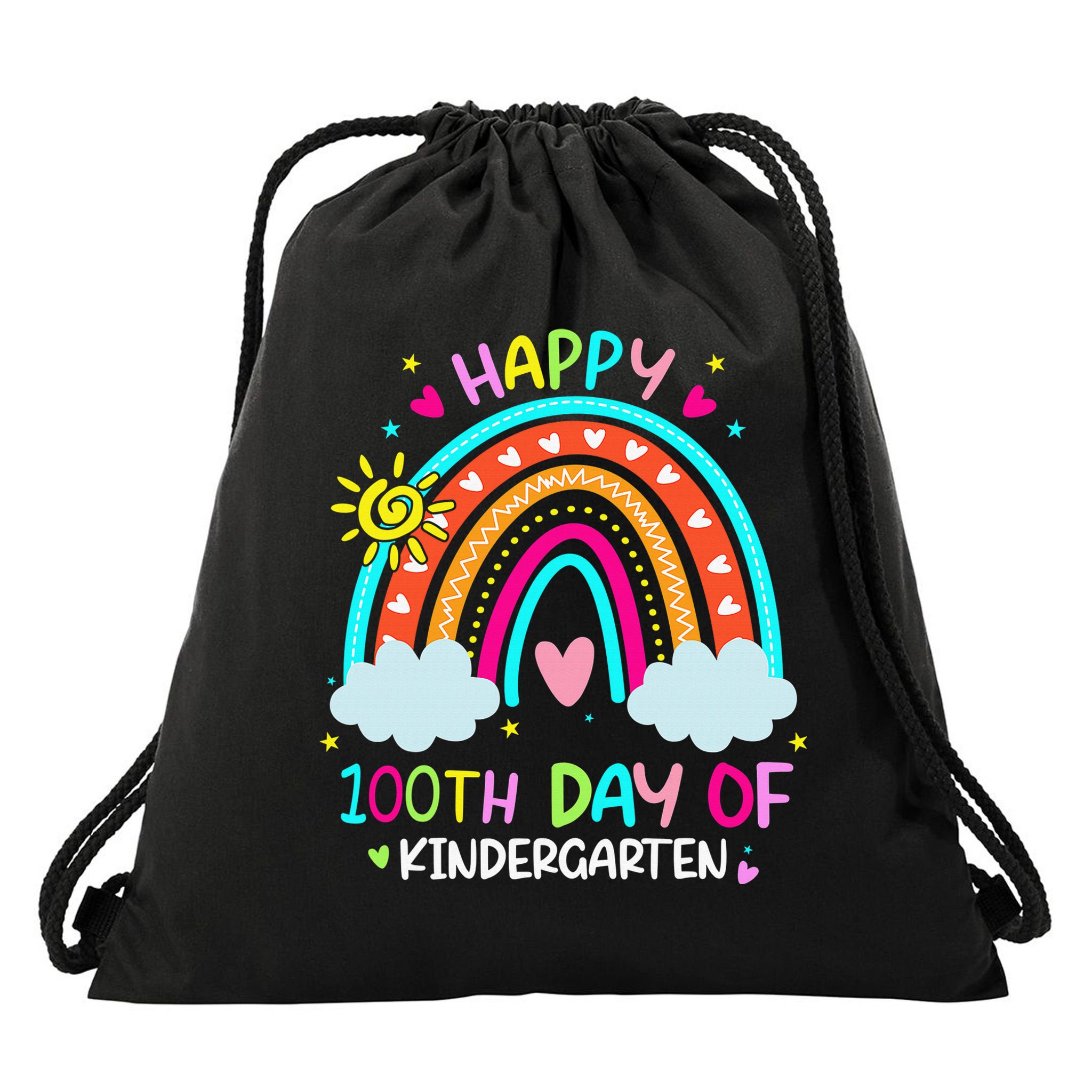 Cute 100th Day Of Kindergarten 100 Days Smarter Drawstring Bag