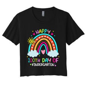 Cute 100th Day Of Kindergarten 100 Days Smarter Women's Crop Top Tee