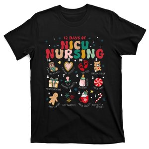 Cute 12 Days of Nicu Unit Nursing Funny Nicu Nurse Christmas  T-Shirt