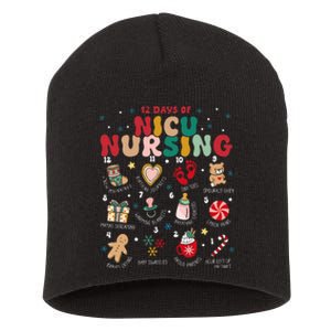 Cute 12 Days of Nicu Unit Nursing Funny Nicu Nurse Christmas  Short Acrylic Beanie