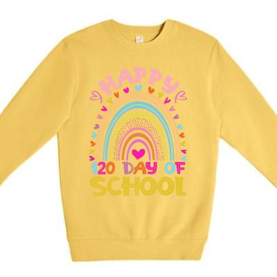 Cute 120th Day Of School Teacher Cool Gift 120 Days Smarter Rainbow Meaningful G Premium Crewneck Sweatshirt