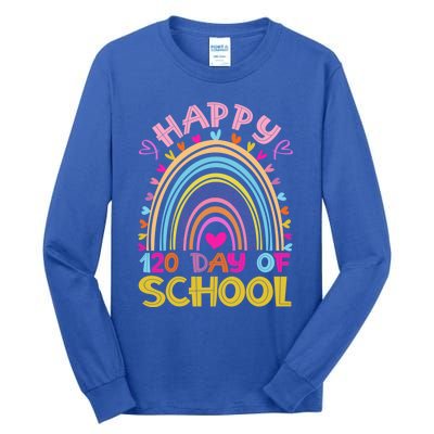 Cute 120th Day Of School Teacher Cool Gift 120 Days Smarter Rainbow Meaningful G Tall Long Sleeve T-Shirt