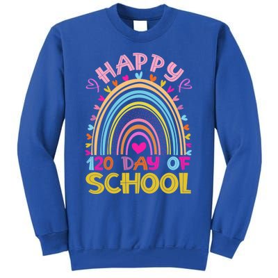 Cute 120th Day Of School Teacher Cool Gift 120 Days Smarter Rainbow Meaningful G Tall Sweatshirt