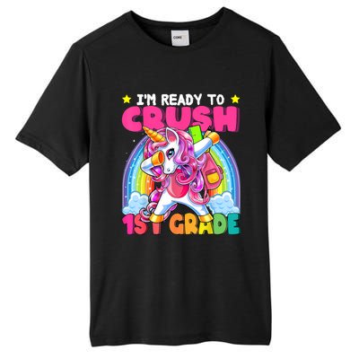 Crush 1st Grade Dabbing Unicorn Back To School Girl Gift Tall Fusion ChromaSoft Performance T-Shirt