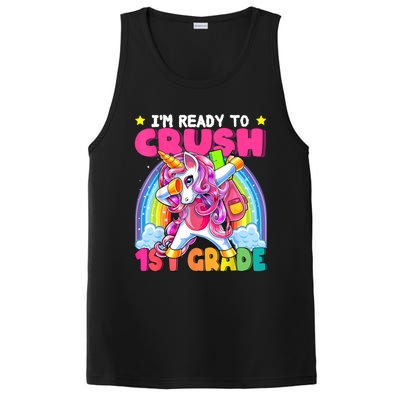 Crush 1st Grade Dabbing Unicorn Back To School Girl Gift PosiCharge Competitor Tank