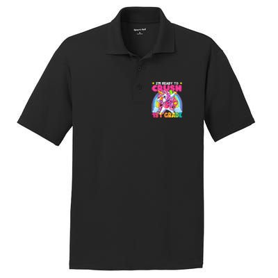 Crush 1st Grade Dabbing Unicorn Back To School Girl Gift PosiCharge RacerMesh Polo