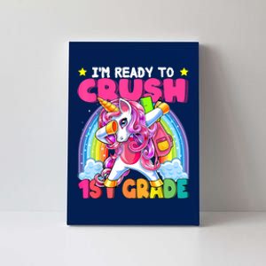 Crush 1st Grade Dabbing Unicorn Back To School Girl Gift Canvas