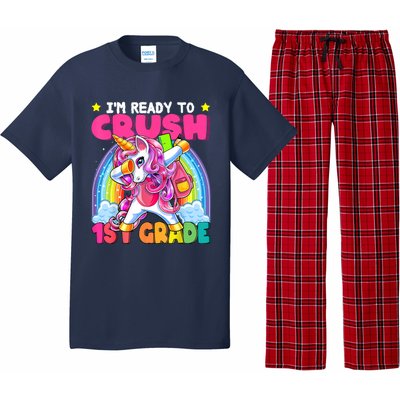 Crush 1st Grade Dabbing Unicorn Back To School Girl Gift Pajama Set