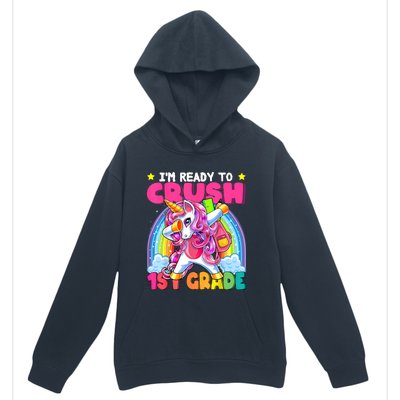 Crush 1st Grade Dabbing Unicorn Back To School Girl Gift Urban Pullover Hoodie