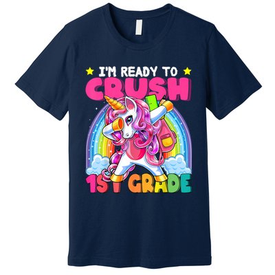 Crush 1st Grade Dabbing Unicorn Back To School Girl Gift Premium T-Shirt