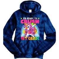 Crush 1st Grade Dabbing Unicorn Back To School Girl Gift Tie Dye Hoodie