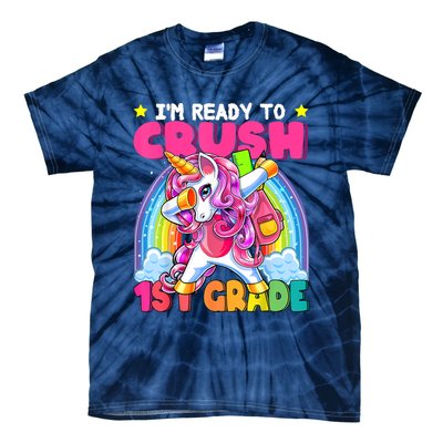 Crush 1st Grade Dabbing Unicorn Back To School Girl Gift Tie-Dye T-Shirt