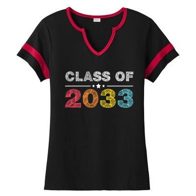 Cute 1st Grade Class Of 2033 Grow With Me School First Day Gift Ladies Halftime Notch Neck Tee