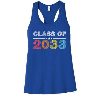 Cute 1st Grade Class Of 2033 Grow With Me School First Day Gift Women's Racerback Tank