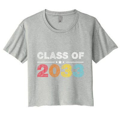 Cute 1st Grade Class Of 2033 Grow With Me School First Day Gift Women's Crop Top Tee