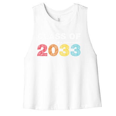 Cute 1st Grade Class Of 2033 Grow With Me School First Day Gift Women's Racerback Cropped Tank