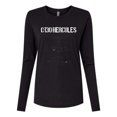 C 130 Hercules Gunship Military Airplane Schematic C130 Womens Cotton Relaxed Long Sleeve T-Shirt