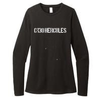 C 130 Hercules Gunship Military Airplane Schematic C130 Womens CVC Long Sleeve Shirt