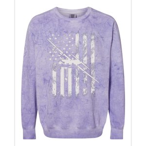 C 130 Hercules Military Aircraft American Flag Colorblast Crewneck Sweatshirt