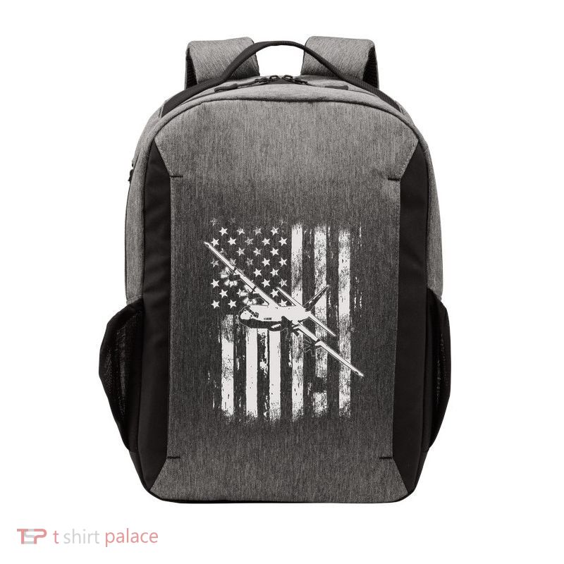 C 130 Hercules Military Aircraft American Flag Vector Backpack