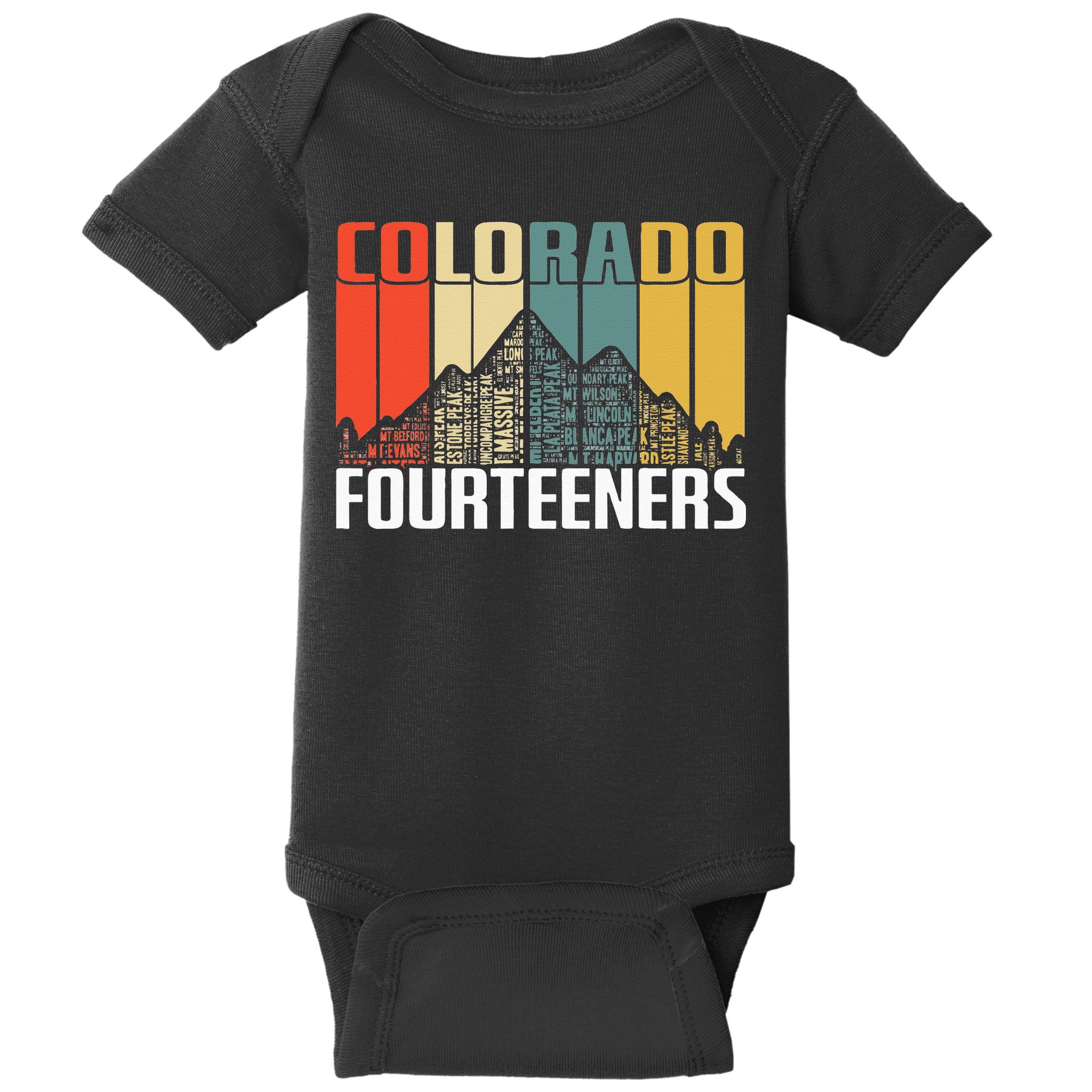 Colorado 14ers Hiking Fourteeners Retro Vintage Gift Baby Bodysuit
