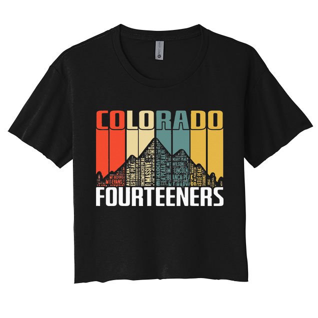 Colorado 14ers Hiking Fourteeners Retro Vintage Gift Crop Top