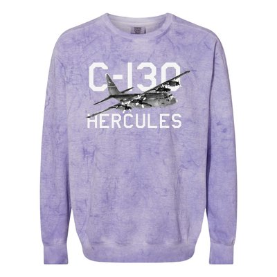 C 130 Hercules Military Airplane Colorblast Crewneck Sweatshirt