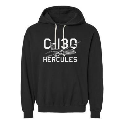 C 130 Hercules Military Airplane Garment-Dyed Fleece Hoodie