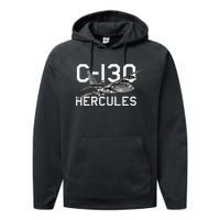 C 130 Hercules Military Airplane Performance Fleece Hoodie