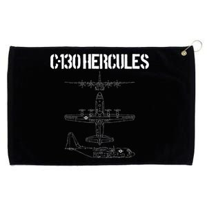 C 130 Hercules Gunship Military Airplane Schematic C130 Grommeted Golf Towel