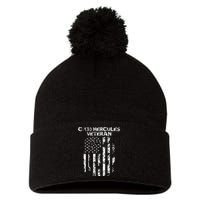 C 130 Hercules Military Pom Pom 12in Knit Beanie