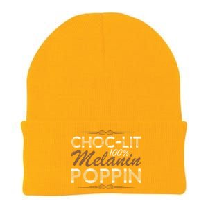 Chocgiftlit 100% Melanin Poppin Afro Queen Black Gift Knit Cap Winter Beanie