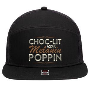 Chocgiftlit 100% Melanin Poppin Afro Queen Black Gift 7 Panel Mesh Trucker Snapback Hat