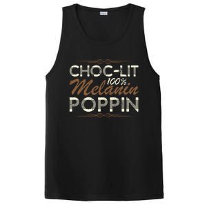 Chocgiftlit 100% Melanin Poppin Afro Queen Black Gift PosiCharge Competitor Tank