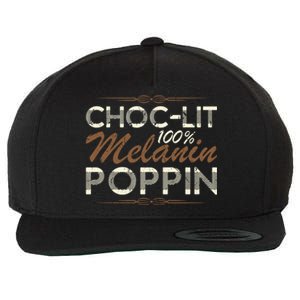 Chocgiftlit 100% Melanin Poppin Afro Queen Black Gift Wool Snapback Cap