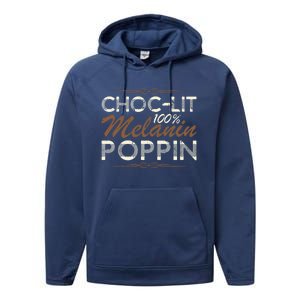 Chocgiftlit 100% Melanin Poppin Afro Queen Black Gift Performance Fleece Hoodie