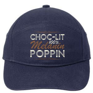 Chocgiftlit 100% Melanin Poppin Afro Queen Black Gift 7-Panel Snapback Hat