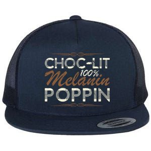 Chocgiftlit 100% Melanin Poppin Afro Queen Black Gift Flat Bill Trucker Hat