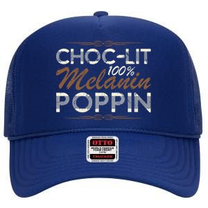 Chocgiftlit 100% Melanin Poppin Afro Queen Black Gift High Crown Mesh Back Trucker Hat