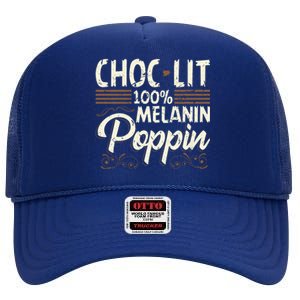 Chocgiftlit 100% Melanin Poppin Black Pride Gift High Crown Mesh Back Trucker Hat