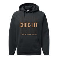 Choclit 100 Melanin Black Pride History Bhm Afrocentric Performance Fleece Hoodie