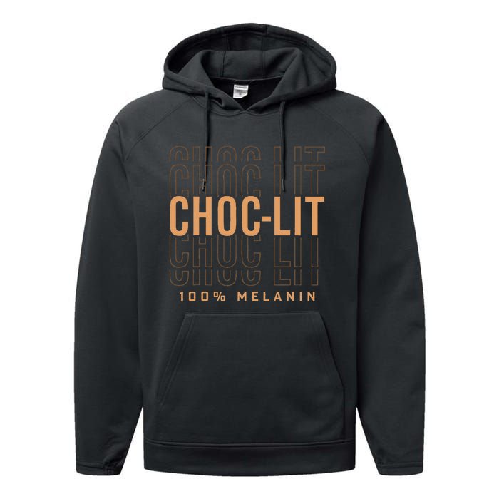 Choclit 100 Melanin Black Pride History Bhm Afrocentric Performance Fleece Hoodie