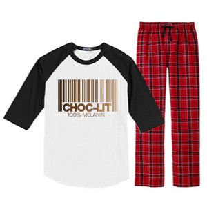 Chocgiftlit 100% Melanin Brown Skin Black History Juneteenth Gift Raglan Sleeve Pajama Set